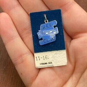 Vintage Griffith 925 Sterling Silver Enamel "Glee Club" Pendant Bracelet Charm